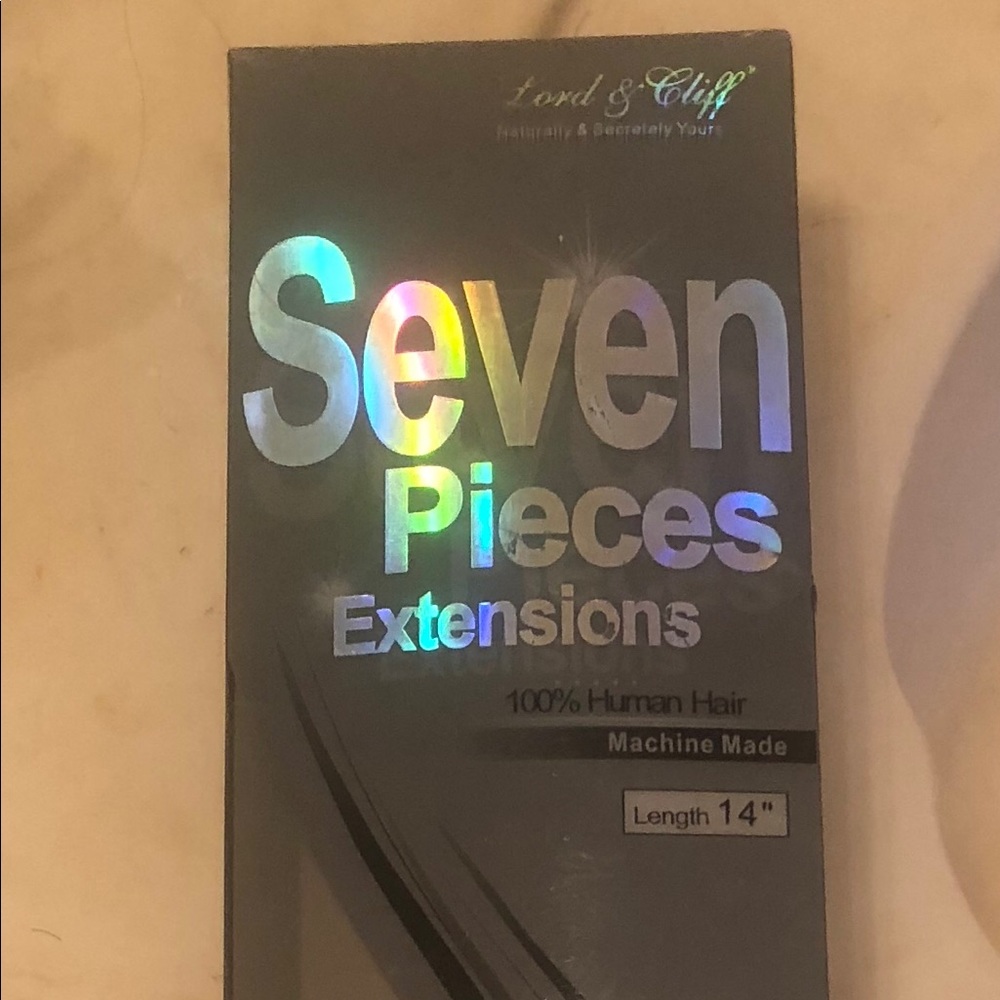 100% Real curly Human hair 7 pieces with clips.